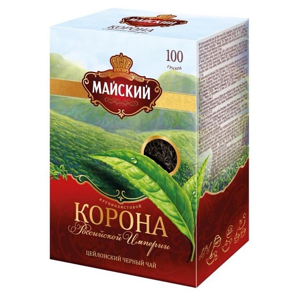 Чай черн. лист. МАЙСКИЙ 100 гр. Корона Российской Империи карт. кор.