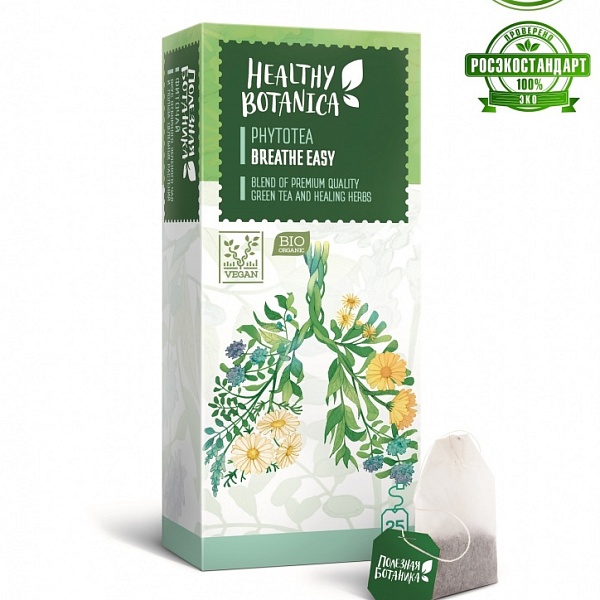 Чай зел. пак. ФИТОЧАЙ 37,5 гр. 25 пак. Свободное Дыхание с/я карт. кор.