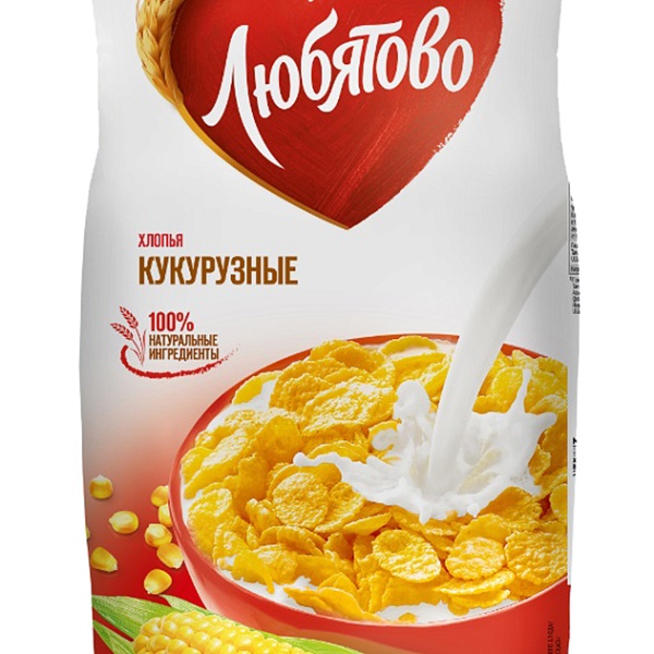 Хлопья кукурузные ЛЮБЯТОВО 300 гр.