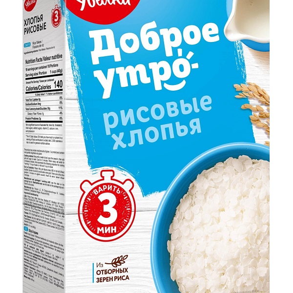 Хлопья рисовые Увелка 400гр.
